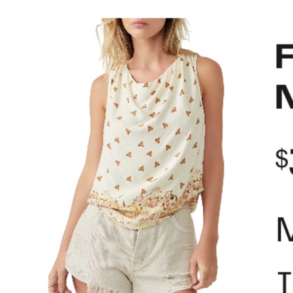 Free People Silas cowl neck open back tank